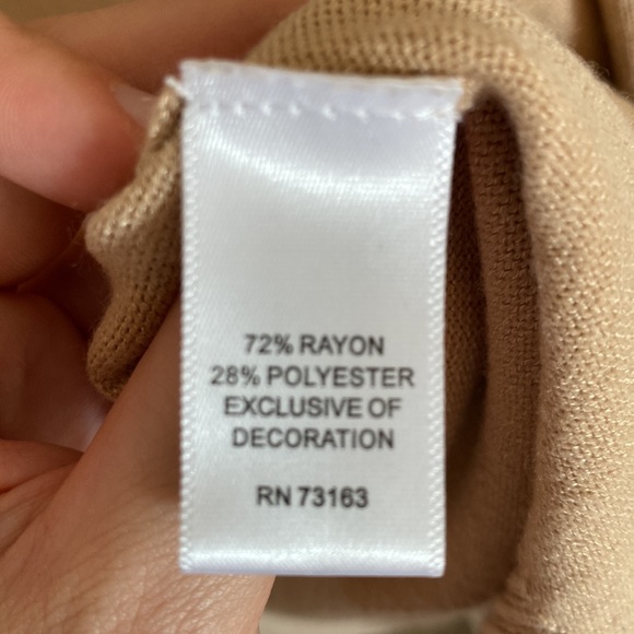 Camel Colored Knit Short Sleeve Cardigan - M - Picture 4 of 5